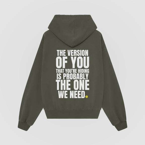 The Version of You Olive Oversized Hoodie back view