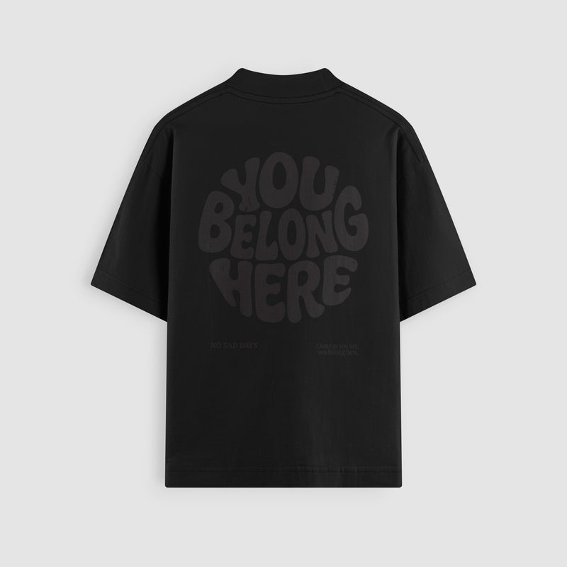 You Belong Here Blackout Oversized Tee - No Sad Days
