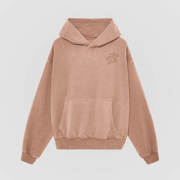 You Deserve To Be Loved Tonal Oversized Hoodie - No Sad Days